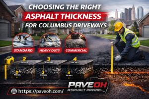 choosing the right asphalt thickness for columbus driveways