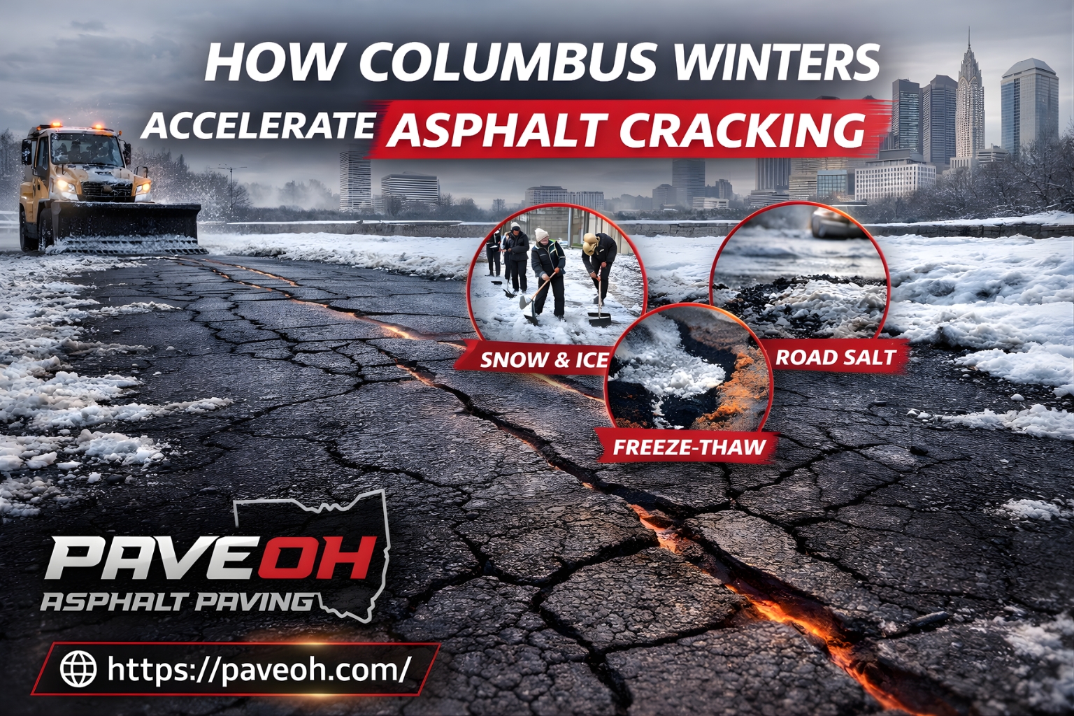 how columbus winters accelerate asphalt cracking
