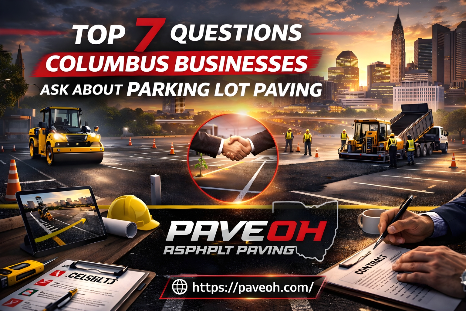 top 7 questions columbus businesses ask about parking lot paving