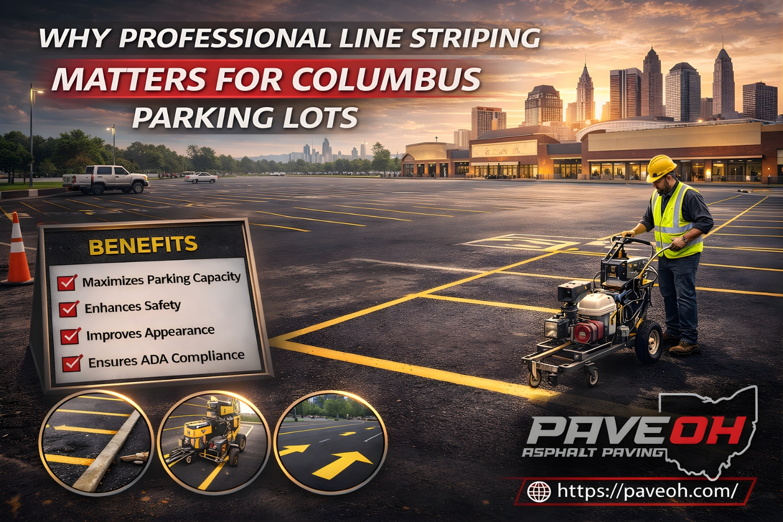 Why Professional Line Striping Matters for Columbus Parking Lots