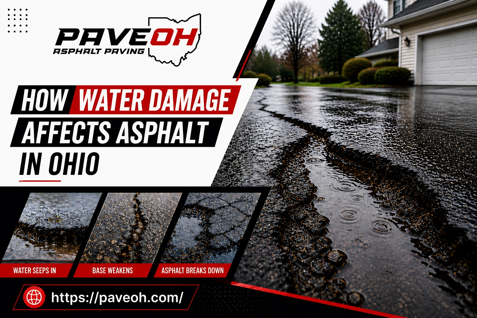 How Water Damage Affects Asphalt in Ohio