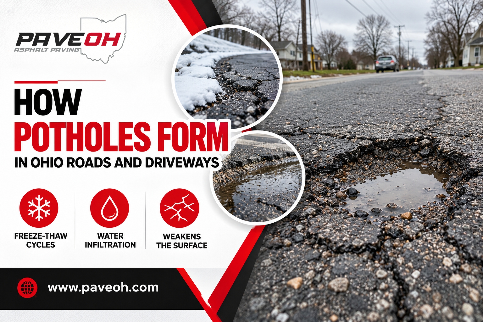 How Potholes Form in Ohio Roads and Driveways
